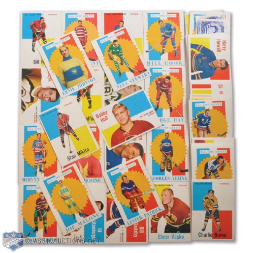 1960-61 Topps Near Complete Set (58/66) Including Hull and Mikita RC