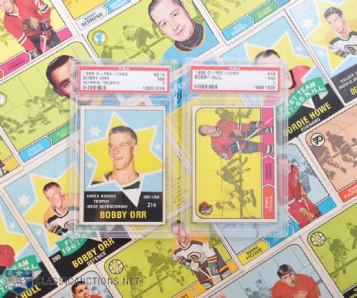 1968-69 O-Pee-Chee Complete 216-Card Set with PSA-Graded Cards