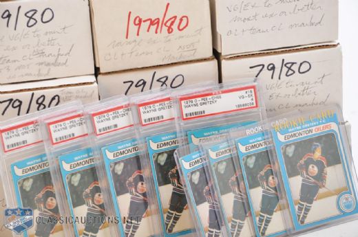 Collection of Nine 1979-80 O-Pee-Chee Sets with Wayne Gretzky RCs