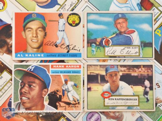 1950s/1960s Baseball Star Card Collection of 6 with Ernie Banks RC and 1952 Topps Lot of 10