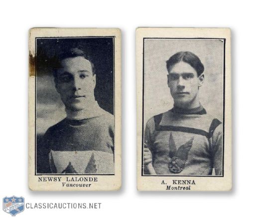 1912-13 Imperial Tobacco C61 #21 HOFer Newsy Lalonde and #8 A. Kenna