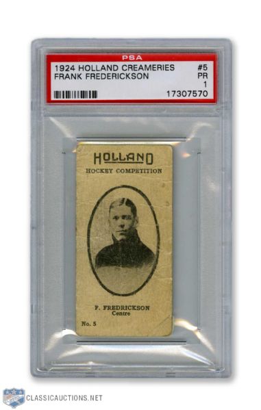 1924-25 Holland Creameries #5 HOFer Frank Frederickson - Graded PSA 1