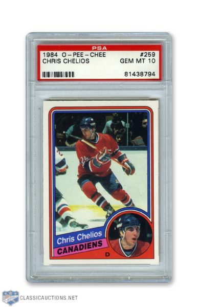 1984-85 O-Pee-Chee #259 Chris Chelios RC - Graded PSA 10 - Highest Graded!