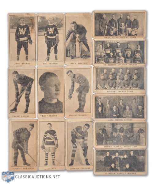 1928-29 Paulins Candy V128 Hockey Card Collection of 15