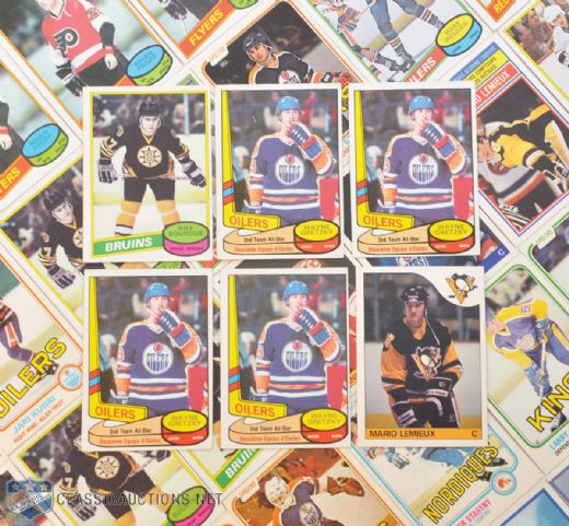 1980s O-Pee-Chee Rookie & Star Card Collection with RCs of Lemieux, Bourque (4) and Messier (2)