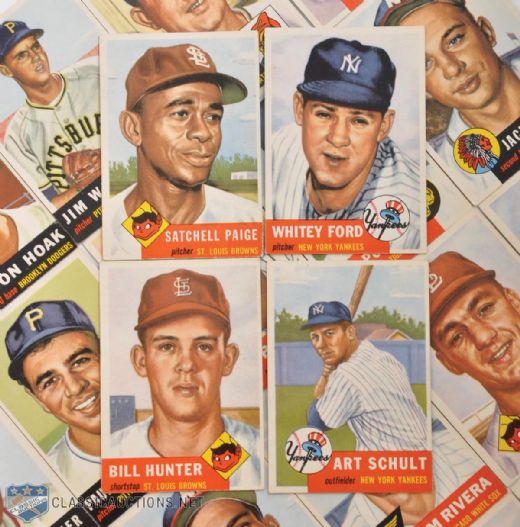 1953 Topps Baseball Collection of 21 Including Satchell Paige and Whitey Ford