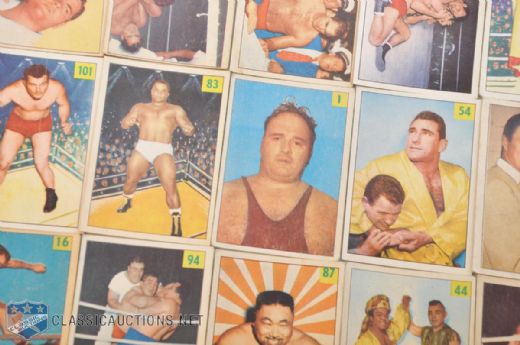 1955-56 Parkhurst Wrestling Complete 121-Card Set