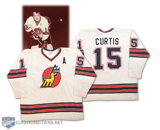 Paul Curtis 1974-75 WHA Michigan Stags Game-Worn Jersey