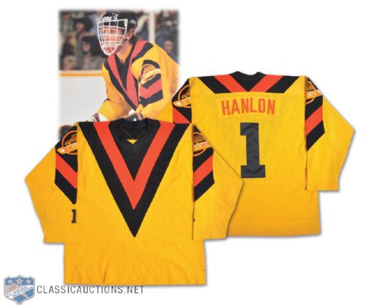 Glen Hanlons 1978-79 Vancouver Canucks Rookie Season Game-Worn Jersey Photo-Matched!