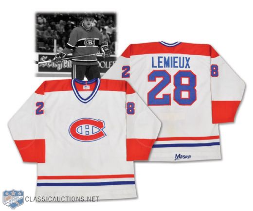 Claude Lemieuxs 1983-84 Montreal Canadiens #28 Game-Worn Rookie Jersey
