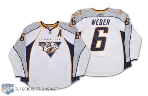 Shea Webers 2009-10 Nashville Predators Game-Worn Alternate Captains Jersey