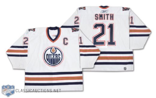 Jason Smiths 2005-06 Edmonton Oilers Game-Worn Captains Jersey