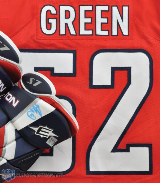 Mike Greens 2010-11 Washington Capitals Game-Worn Jersey and Signed Gloves