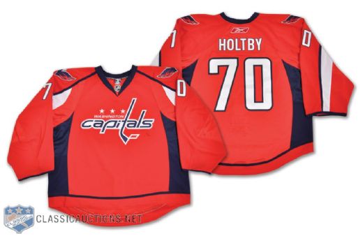 Braden Holtbys 2009-10 Washington Capitals Game-Worn Jersey From 1st NHL Game