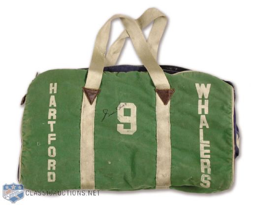 Gordie Howes Autographed Game-Used Hartford Whalers Equipment Bag