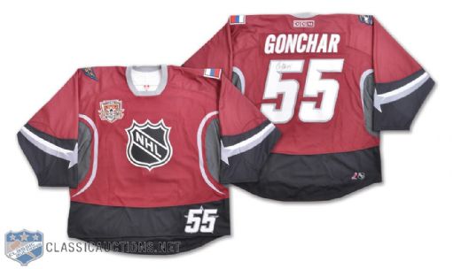 Sergei Gonchars 2002 NHL All-Star Game World Team Signed Game-Worn Jersey