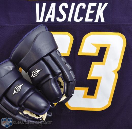Josef Vasiceks 2006-07 Nashville Predators Game-Worn Jersey  and Game-Issued Gloves