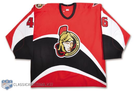 Travis Richards 2001-02 Ottawa Senators Pre-season Game-Issued Jersey