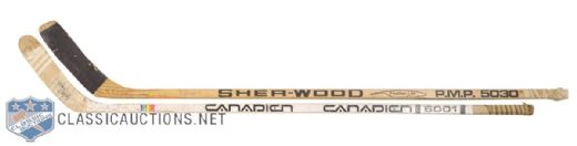 Wayne Cashmans and Terry OReillys Signed Game-Used Sticks