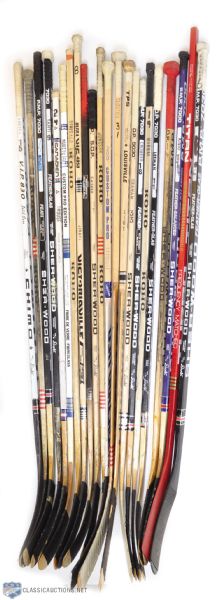 1980s and 1990s Game-Used Stick Collection of 22