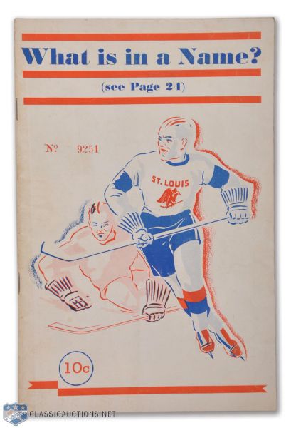 1934-35 St Louis Eagles Program