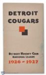 1926-27 Detroit Cougars Yearbook