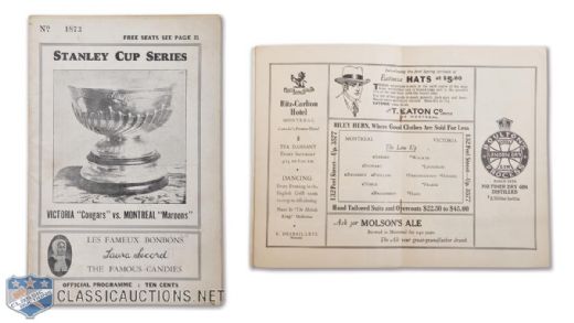 1926 Stanley Cup Final Program