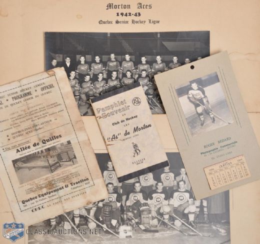 Mid-1940s Quebec Aces and Morton Aces Team Photos and Memorabilia Collection