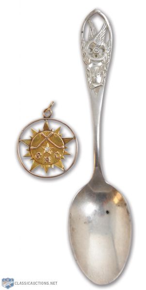 1898 Quebec Junior Hockey Champions 14K Gold and Diamond Medal & 1890s MAAA Spoon