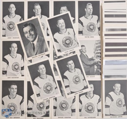 1960s Quebec Aces Postcard Collection of 100 with Signed Harvey, Geoffrion & More