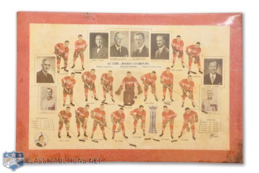 Scarce 1945-46 Montreal Canadiens Celluloid Team Photo