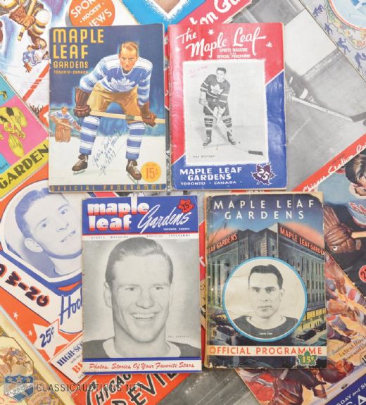 1930s-1960s NHL and Hockey Program Collection of 95+