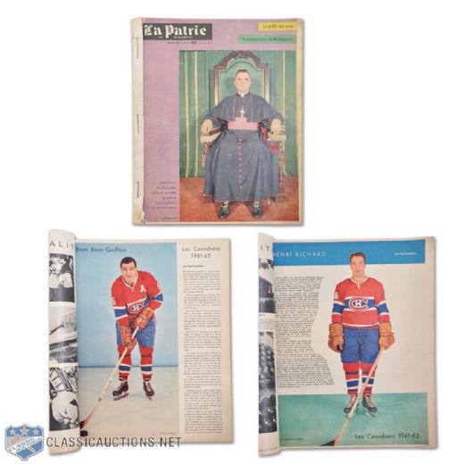 1961-62 "La Patrie" Montreal Canadiens Premium Pictures (15) in Binded Album