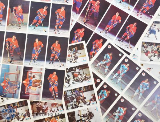 1971-72 Canadiens, 1972-73 Nordiques and 1971-72 Pro Star Postcards Uncut Sheets Collection of 5