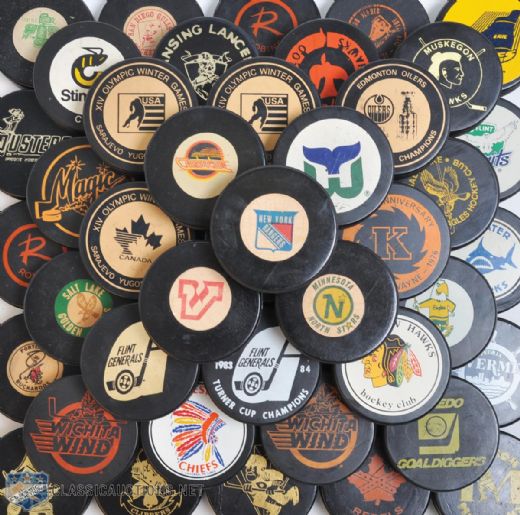 Huge Pro Hockey & Junior Puck Collection of 1200