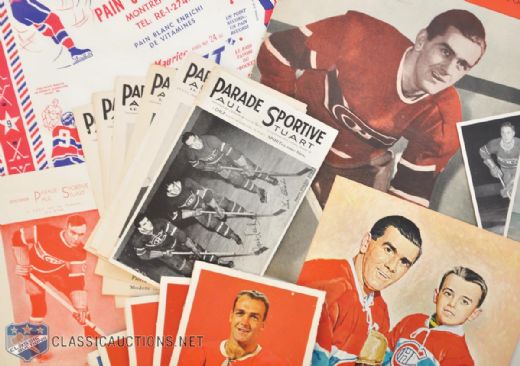 Montreal Canadiens Collectibles Collection with Chex and Parade Sportive Photos, Postcards & More!