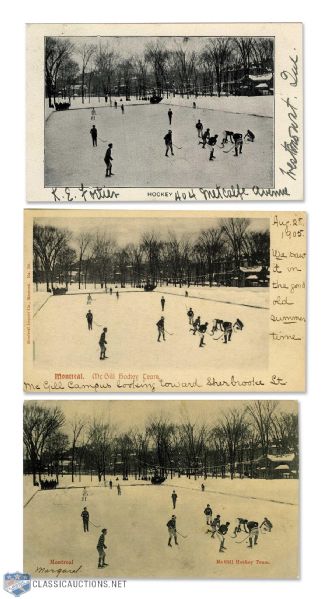1900s McGill Hockey Team Postcard Collection of 3