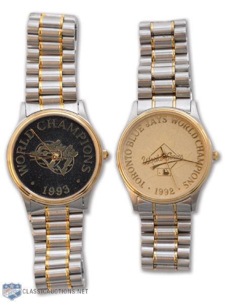 1992 and 1993 Toronto Blue Jays World Series Champions Tiffany Watches