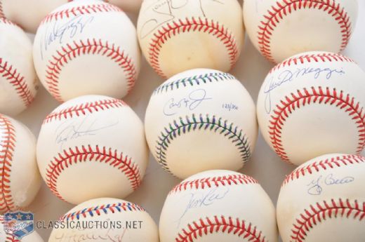 Hall-of-Famers Single-Signed Baseball Collection of 15