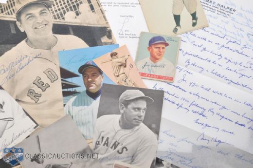 HOFers Bill Terry, Joe Sewell and Lou Boudreau Autograph Collection - Ex-Barry Halper Collection