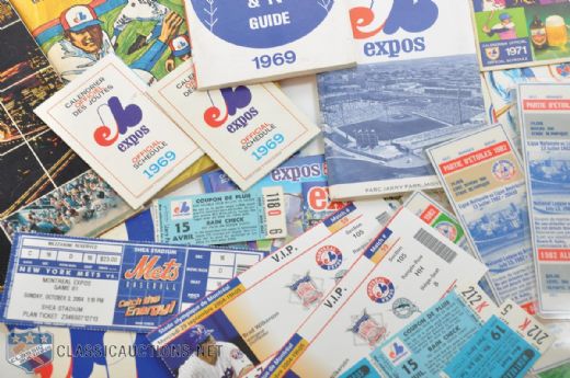 Massive Montreal Expos Schedule, Guide, Publication and Ticket Collection