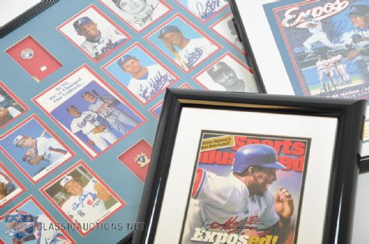 Montreal Expos Signed & Mutli-Signed Framed Display Collection of 7