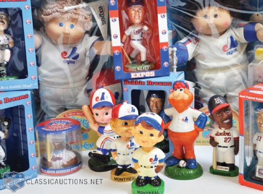 Montreal Expos Nodder / Bobble Head and Figurine Collection of 61