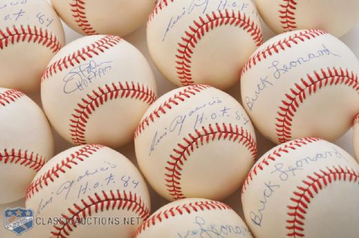 Leonard, Aparicio and Palmer Single Signed Baseball Collection of 13 - Ex-Barry Halper Collection