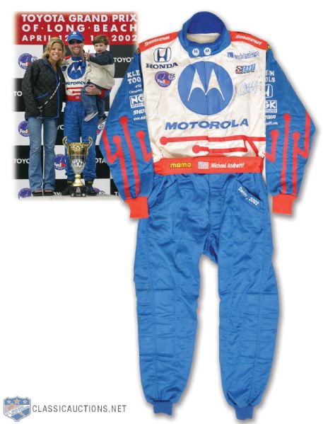Michael Andrettis Signed CART Race Suit by Momo - Used at the 2002 Grand Prix of Denver