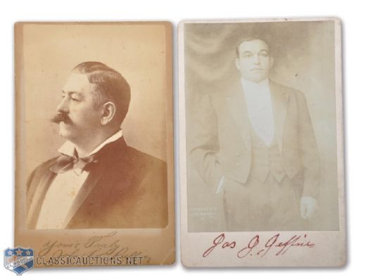 1889 John Sullivan and 1909 James Jeffries Cabinet Cards
