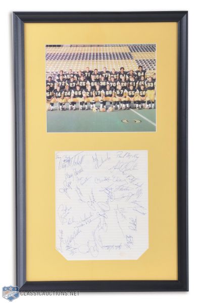 1972 Grey Cup Champion Hamilton Tiger-Cats Team-Signed Framed Montage (25" x 15 1/2")