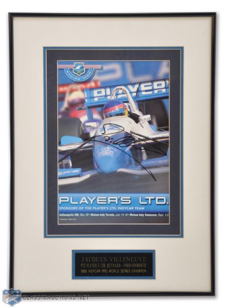 Jacques Villeneuve Signed Players Indycar Team Framed Montage (18" x 13")