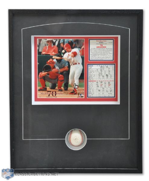 Mark McGwire 70th Home Run Autographed Baseball Framed Display (26" x 21")