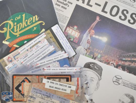 Milestones Baseball Tickets Collection with Ripken, Murray and Boggs 3000th, McGwire 500th & More